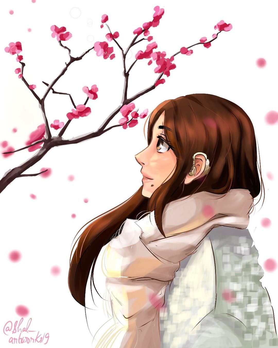 Girl watching cherry Blossoms!